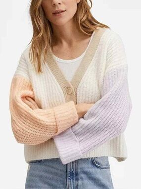 Mango Colorblock Cardigan